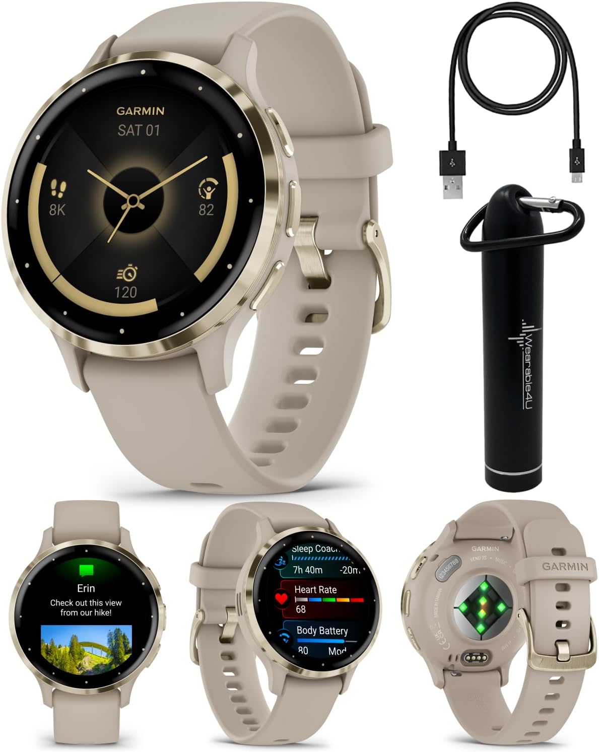 Wearable4U Garmin Venu 3S GPS Smartwatch AMOLED Display