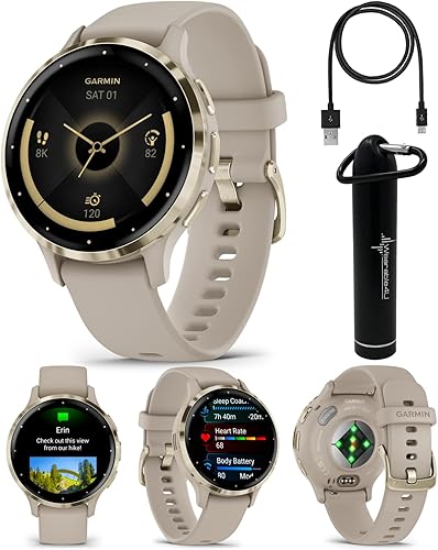 Garmin Venu 3S - Reloj inteligente con GPS AMOLED con pantalla AMOLED de 1.61 pulgadas, características avanzadas de salud y fitness, hasta 10 días