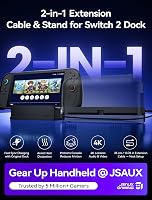 Cablu prelungitor USB-C JSAUX cu suport pentru dock Switch 2, 35 cm, încărcare rapidă și video 4K, funcționalitate 1:1 a dock-ului, răcire suplimentară, compatibil cu huse groase 2