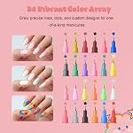 YOUKOYI Nail Art Pens, 12 Colors Precision Tip Nail Art Markers Set Easy to Use for Beginners, Vibrant Quick-Dry Paint for DIY Nail Design & Detailed Drawing - Professional Manicure Tools Kit