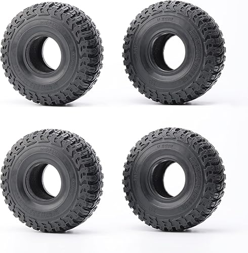 Miniatura 6 de 4 neumáticos de goma de 1.9 pulgadas OD de 5 pulgadas5.039 in con insertos de espuma para 110 RC Rock Crawler Axial SCX10 SCX10 II 90046 90047 SCX10