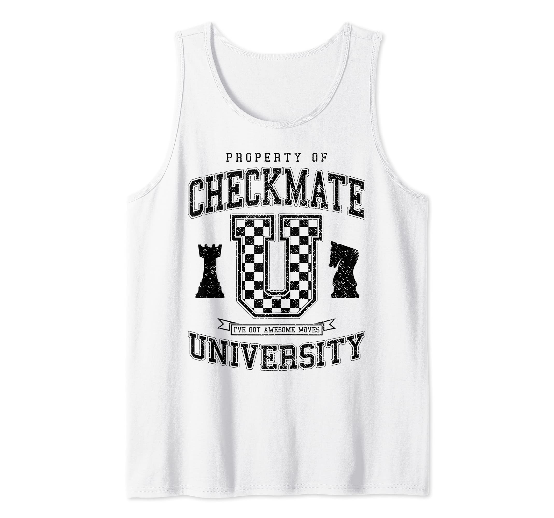 Checkmate University Vintage College Varsity Chess Player Tank Top