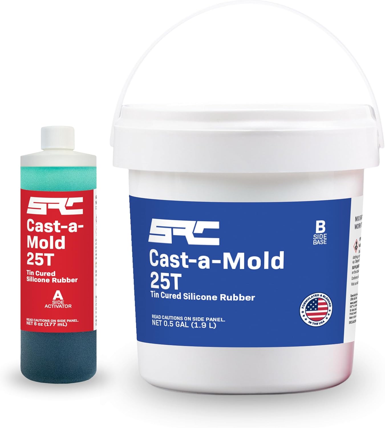 Cast-A-Mold 25T RTV 0.5-Gal, 2-Part, Liquid Silicone Mold Making Kit, Rubber Molding Compound, Perfect for Jewelry Making, Casting Epoxy Resin, Wax, Soap, Plaster, Cement, and Concrete