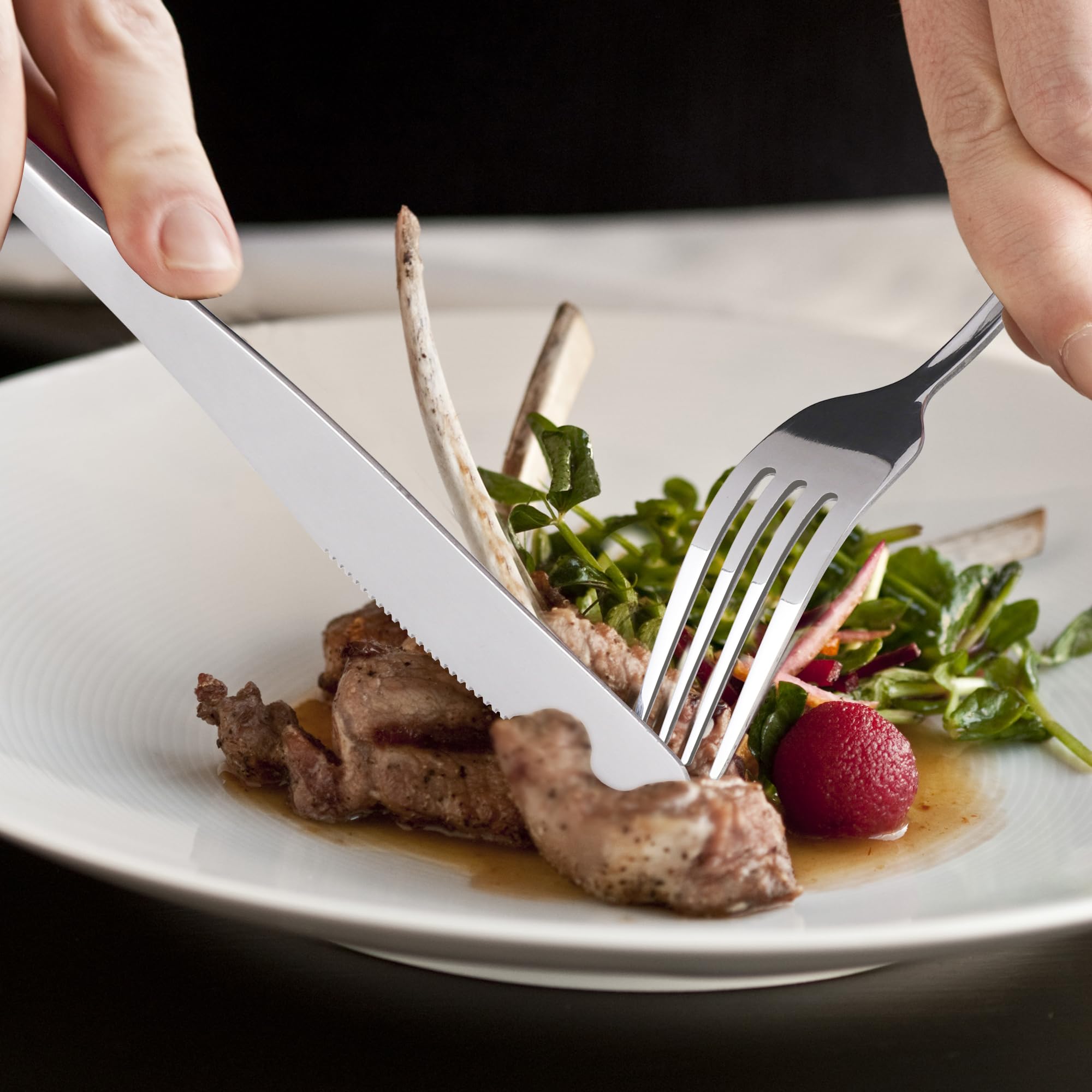 Image secondaire de Ensemble de Couverts en Acier Inoxydable pour 4 Personnes - 20 Pièces Argentées