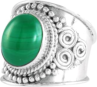 Malachite Ring, Sterling Silver Ring, Tarsus Birthstone Ring, Wide Band Ring, Oval Malachite Ring, Boho Ring, Christmas Gift, Wedding Gift