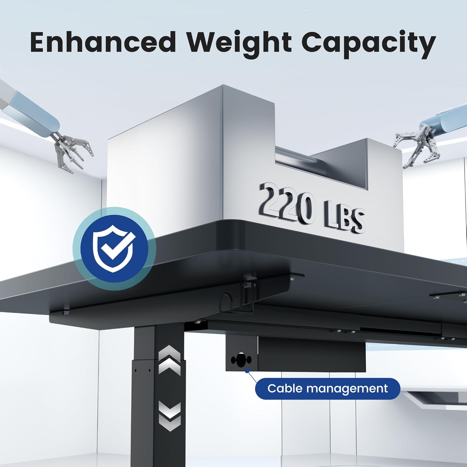 FEZIBO 83 x 37 Inch Electric Standing Desk with Integrated Dual-Beam, Height Adjustable Computer Desk for Home Office Workstation, 1" Thick Large 3-Piece Tabletop Black
