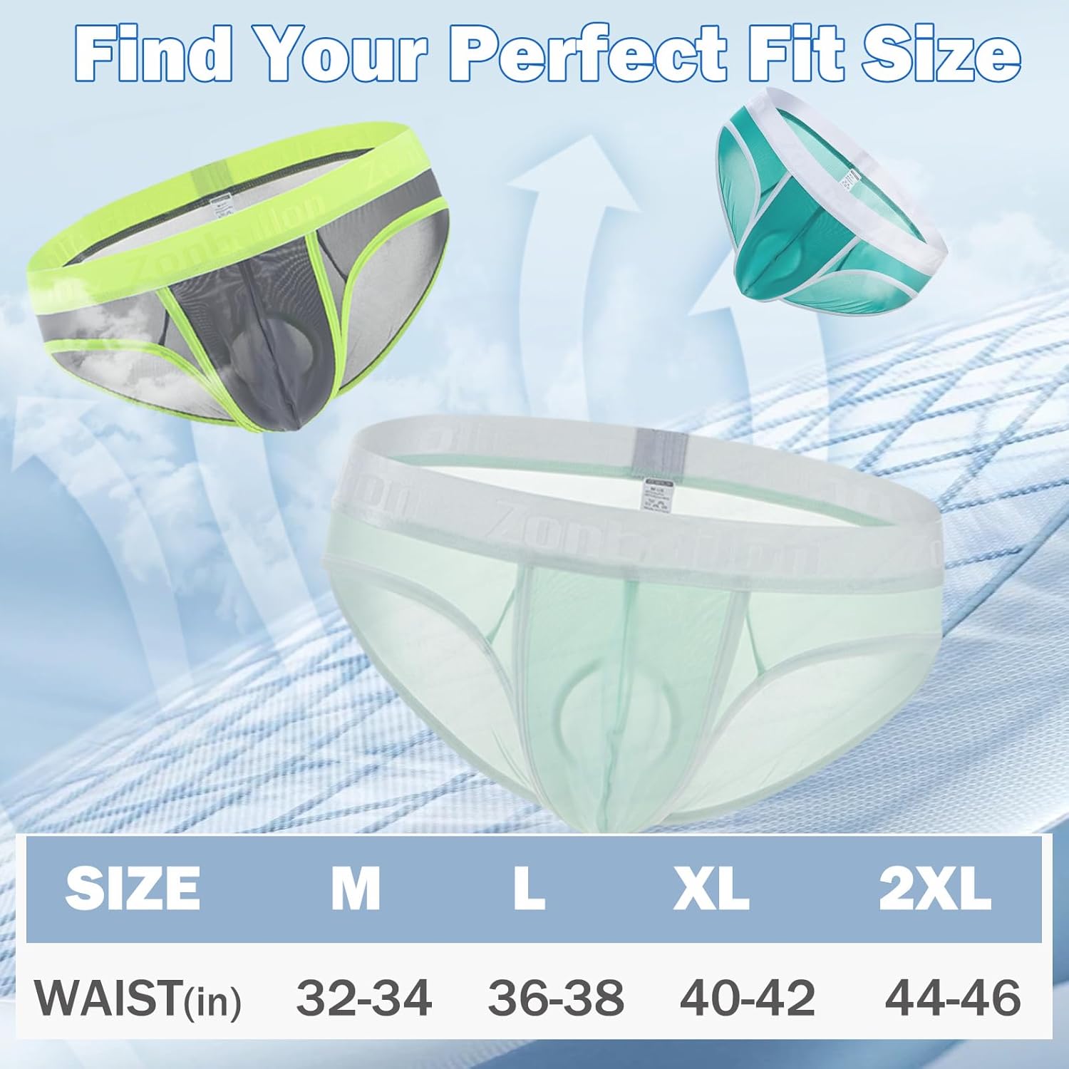 ZONBAILON Men's Briefs Dual Pouch Ice Silk Underwear Open-fly Breathable Sexy Panties - Image 6