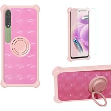 Aroepurt Case Compatible for Vgo-Tel New 10 Phone Case Cover [with Tempered Glass Screen Protector][Hard PC + Soft Silicone][Ring Support] TZZH-Fen
