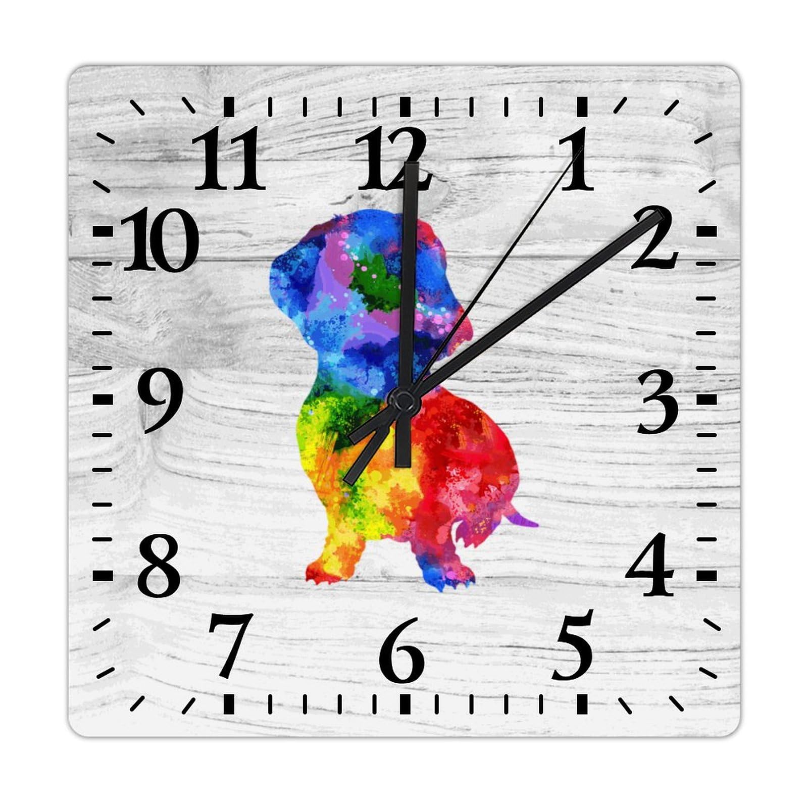 Horloge murale carrée en bois massif 38 cm pour la cuisine et le bureau
