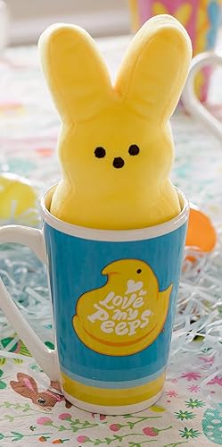 Animal Adventure Peeps - Juego de regalo de peluche y taza coleccionables de 6 pulgadas, color amarillo en una taza de 15 onzas