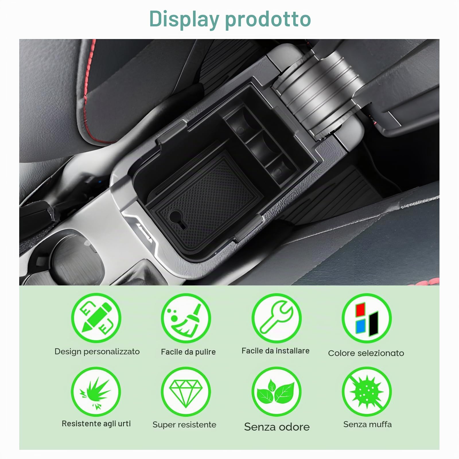 GAFAT Compatibile con Ford Puma/Fiesta MK8 2017-2024 Scatola Portaoggetti, Puma ST Fiesta ST 2023 Organizer per Braccioli, Vano Portaoggetti, Accessori Puma, Accessori Fiesta MK8
