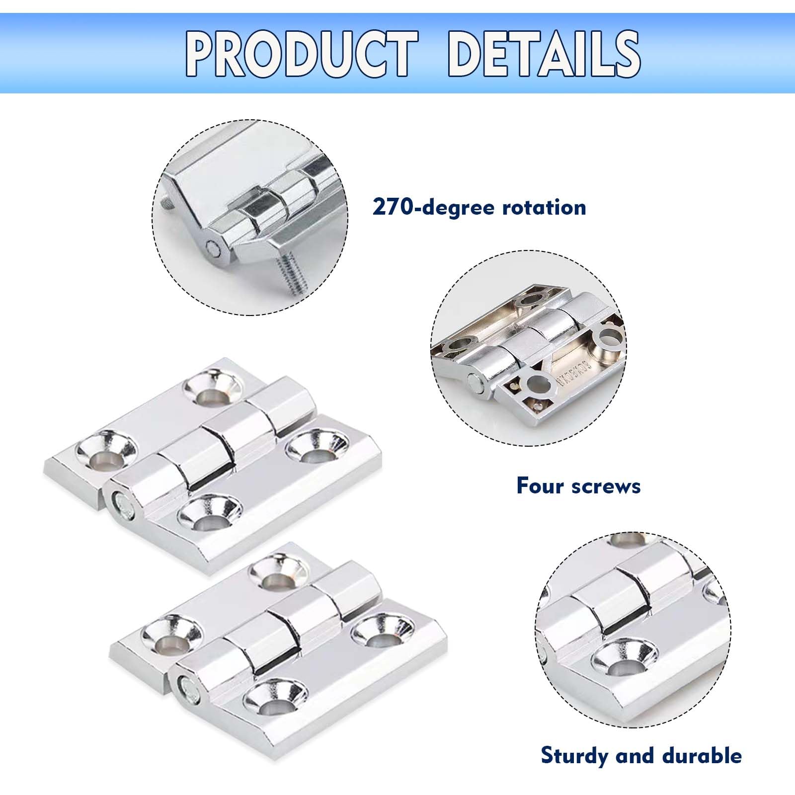 Cerniere，8pcs Cerniere A Testa Premium in Acciaio, Robuste E Resistenti, Perfette per Porte Diverse: Camere da Letto, Porte da Giardino, ECC.