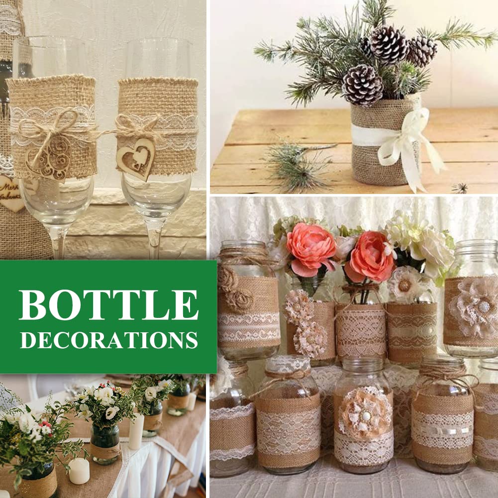 Lot De 4 Rouleaux Ruban Toile De Jute 2cm X 10m - Déco Mariage, Emballage Cadeau, Loisirs Créatifs