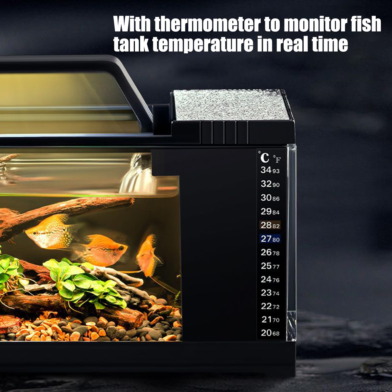 Kit Acquario Completo - Acquario per Pesci con Luce a LED e Pompa Acqua - Pompa Silenziosa Piccola con Filtro, Intelligenti da Scrivania per Decorare Camera da Letto e Soggiorno