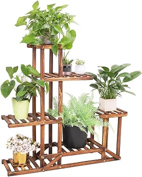 unho Tiered Wood Plant Stand Large Flower Pot Holder Shelf