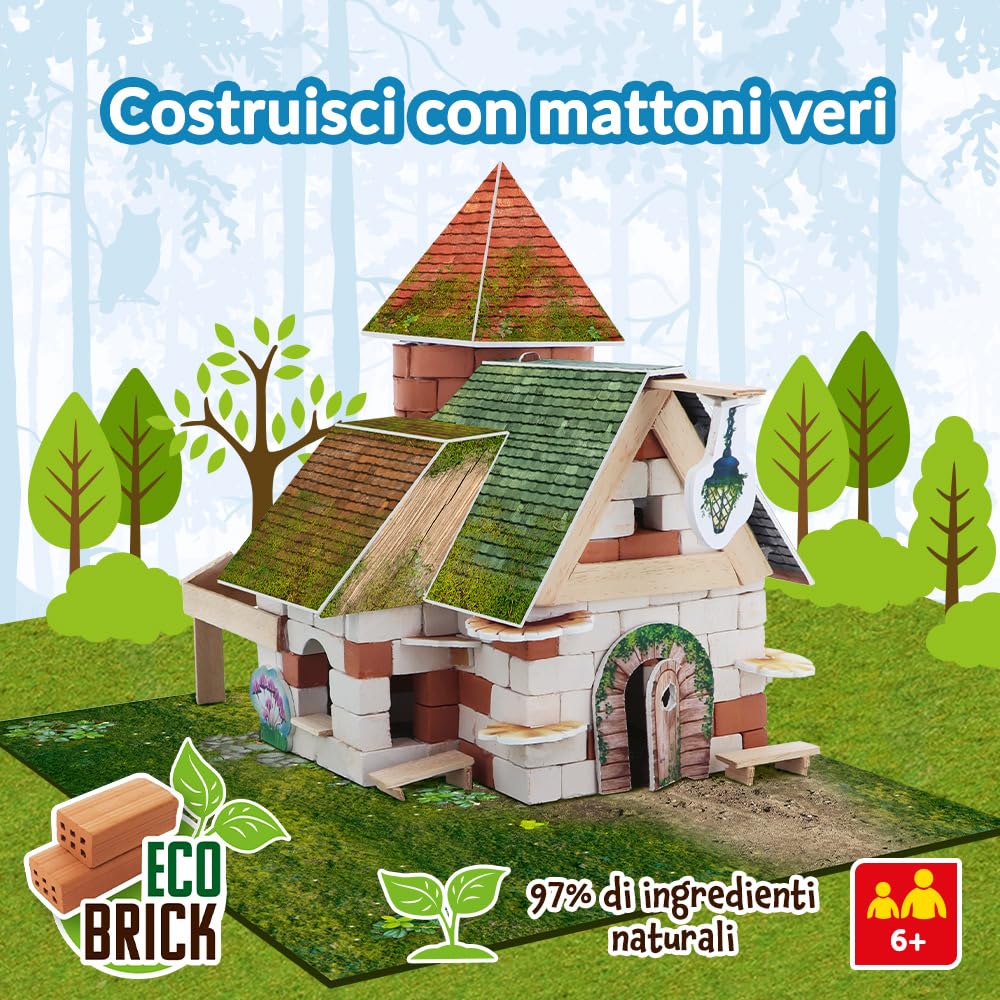 Brick Trick- Trefl Casa della Foresta/Forest House – Costruisci, ECO Blocchi 220 Mattoni, per gli Appassionati di Costruzione, Kit Creativo per Bambini dai 6 Anni