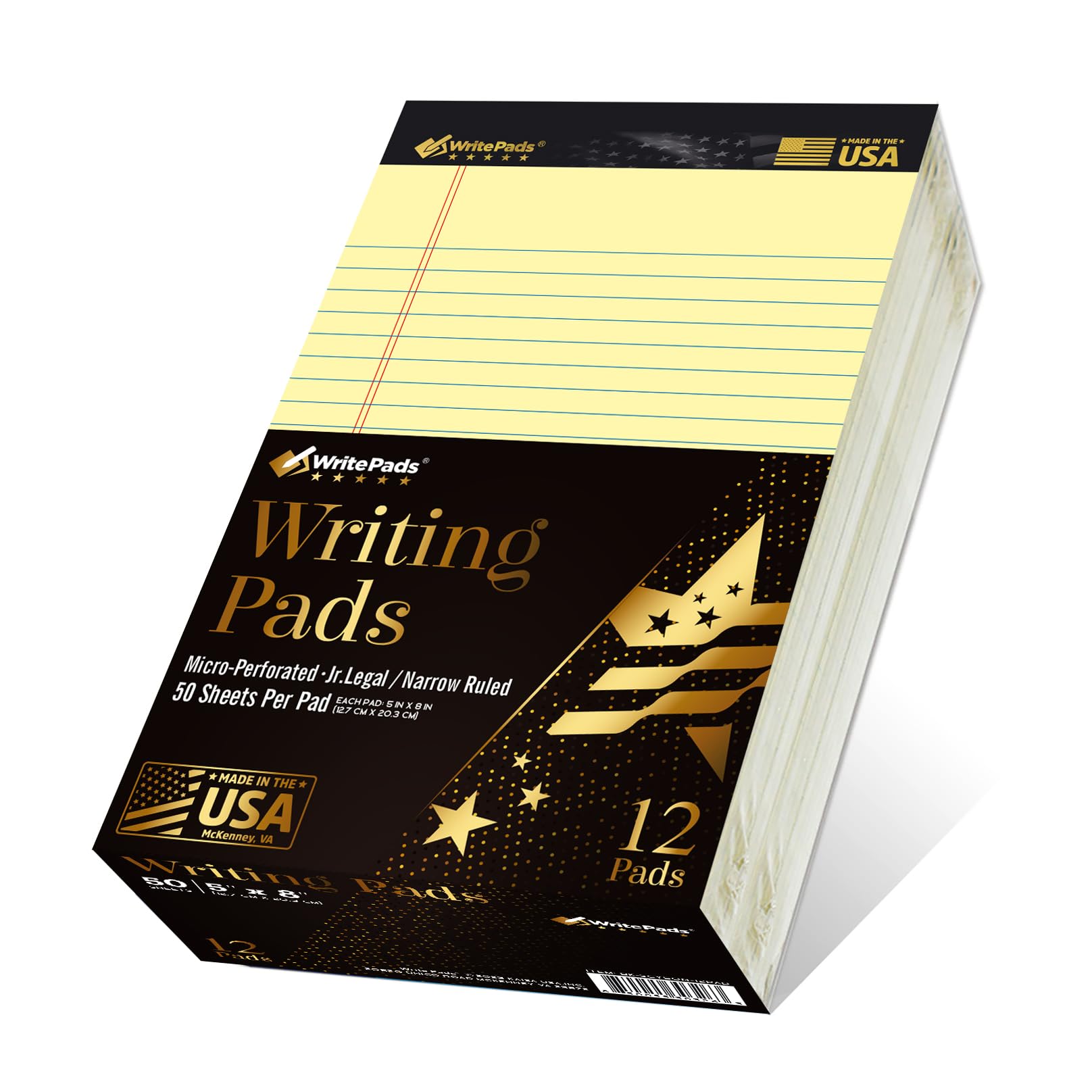 KAISA Small Legal Pads 5x8 Note Pads, Narrow Ruled 5"x8" Writing Pads, 50 Sheets Perforated Notepads, 20lb Heavyweight Rigid Back Premium Legal Pads,