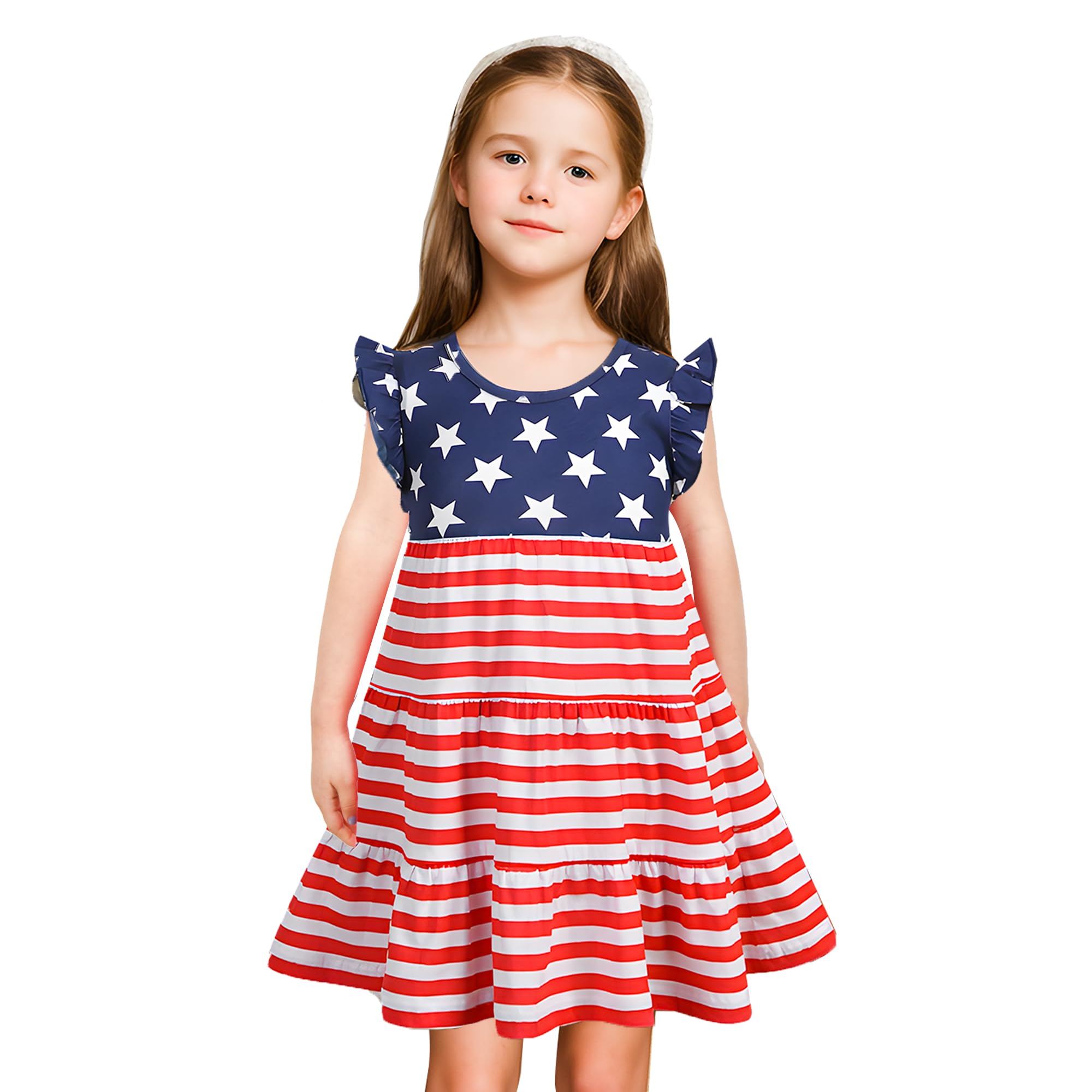 Girls Dress Toddler Kids Flutter Sleeve Summer Dresses Unicorn Swing Casual Sundress Party Playwear Holiday Clothes