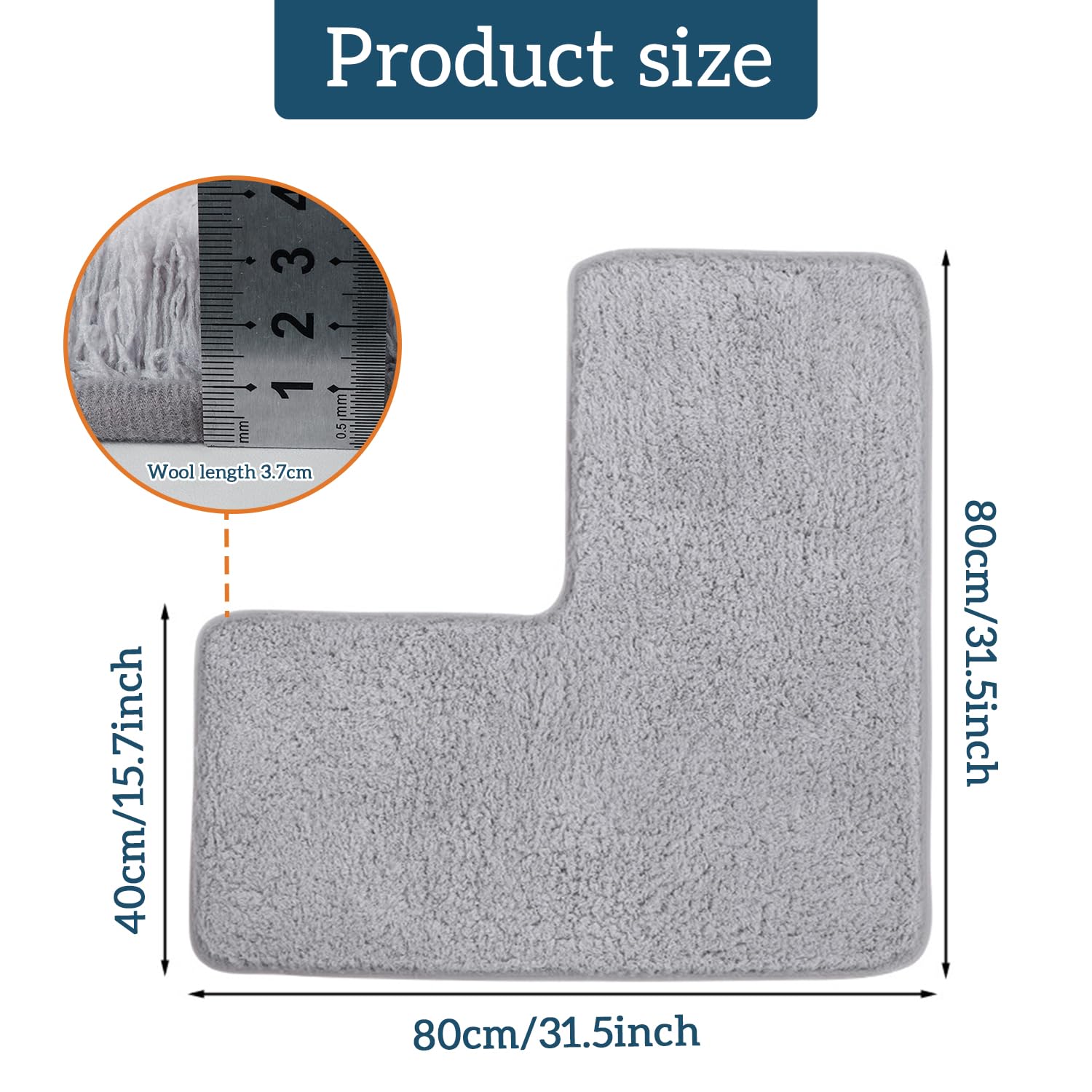 RONGJUKD L-Shaped Bath Mat & Shower Mat,Corner Bath Mat, Non-Slip Absorbent Carpet for Corner Showers & Tubs - Image 2