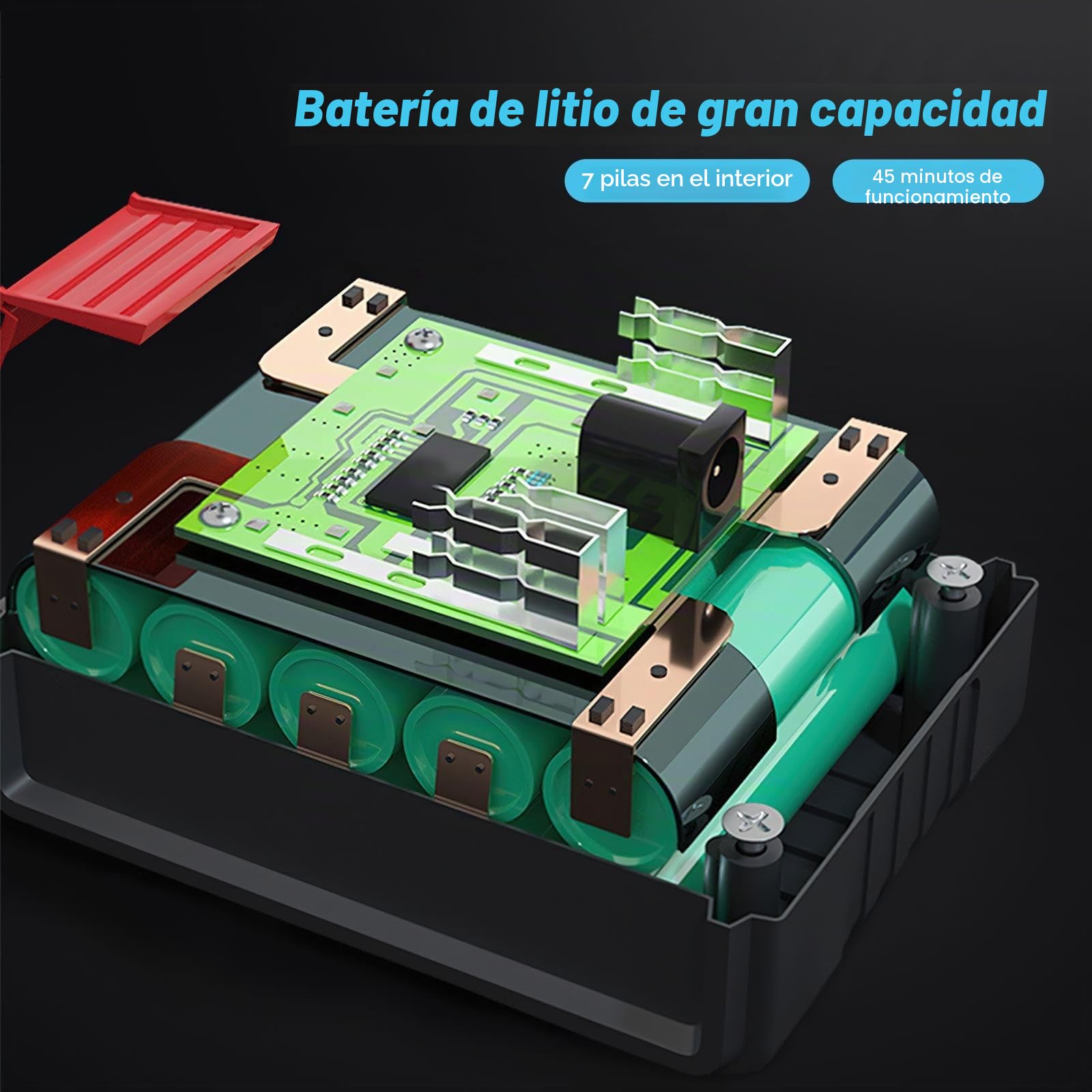Pistola de Lavado de Alta Presión Con Batería 30Bar, Press & Clean Hidrolimpiadora 30000mAh para Riego y Limpieza