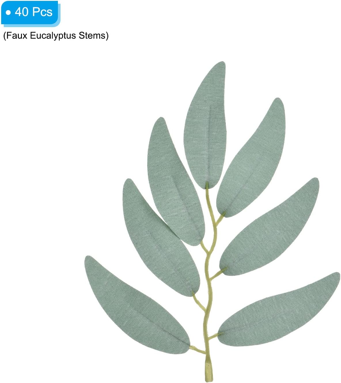 PATIKIL 5.9 Inch Artificial Willow Leaves, 40 Pieces Fake Willow Greenery Garland Stems Faux Silk for Wedding Bouquets Wreaths Decor, Grey Green - Image 3