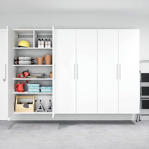 Miniatura 102 de Prepac HangUps - Armario de almacenamiento grande, color gris claro inmaculado de 36 pulgadas con estantes y puertas de almacenamiento, ideal para