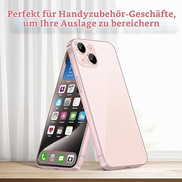 FufoneUS Display Fake Toy Phone Mobile Phone Metallic Model Non-Working Replica 1:1 Phone for Phone 15 Fake Toy Mobile Phone (Pink)