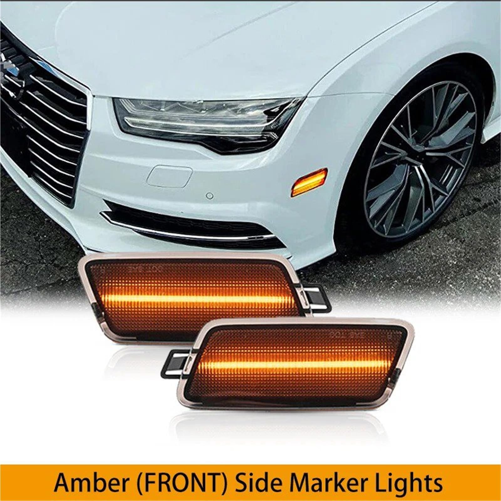 Spia luminosa Ambra/Rosso Full LED T10 Luce Posizione Laterale Per 2012 2013 2014 2015-2018 Per A7 S7 RS7 Indicatore Direzione/DRL Lampade Posizione Laterali(4pc Amber Red)
