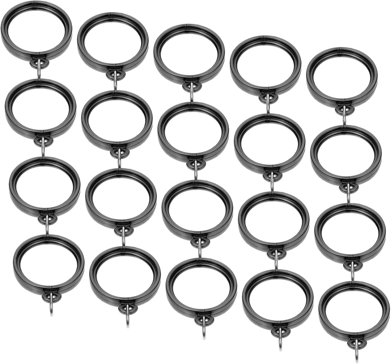 Amosfun 60pcs Extra Curtain Rings Thickened Plastic Rod Rings Simple Hanging for Window Shower Curtains