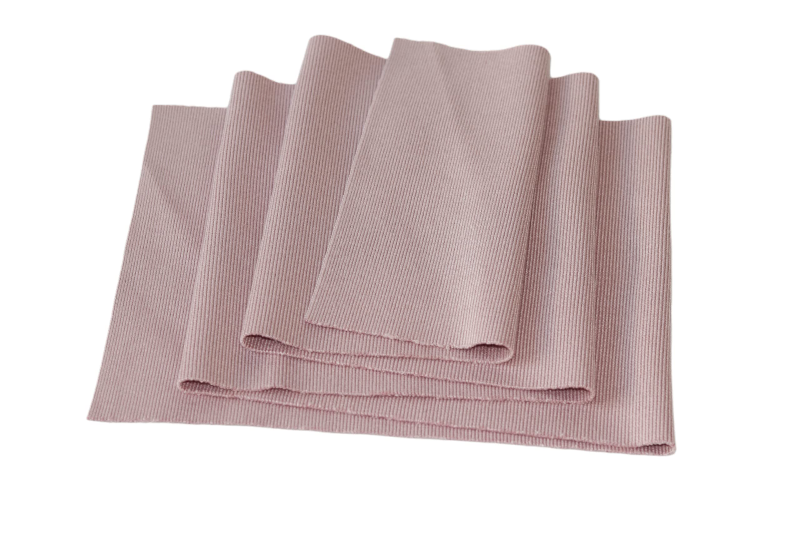 TinaKim Ribbing Knit Fabric, for Waistbands Collar Cuffs Material (Strip of Dry Pink, 40x8in)