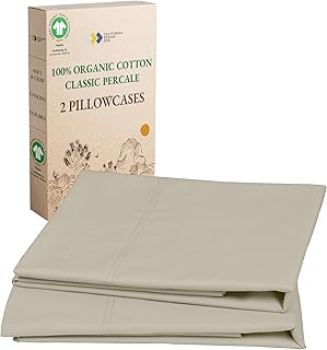 California Design Den 100% Organic Cotton King Pillow Cover Set of 2 - S...
