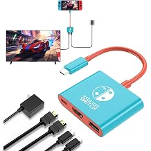 Switch Dock with 45W Charger & HDMI Cable, 4K Portable Docking Station for Nintendo Switch/Switch OLED, Travel Switch TV Dock USB-C Charging Cable, AC Adapter Power Cord, Game Accessories Set