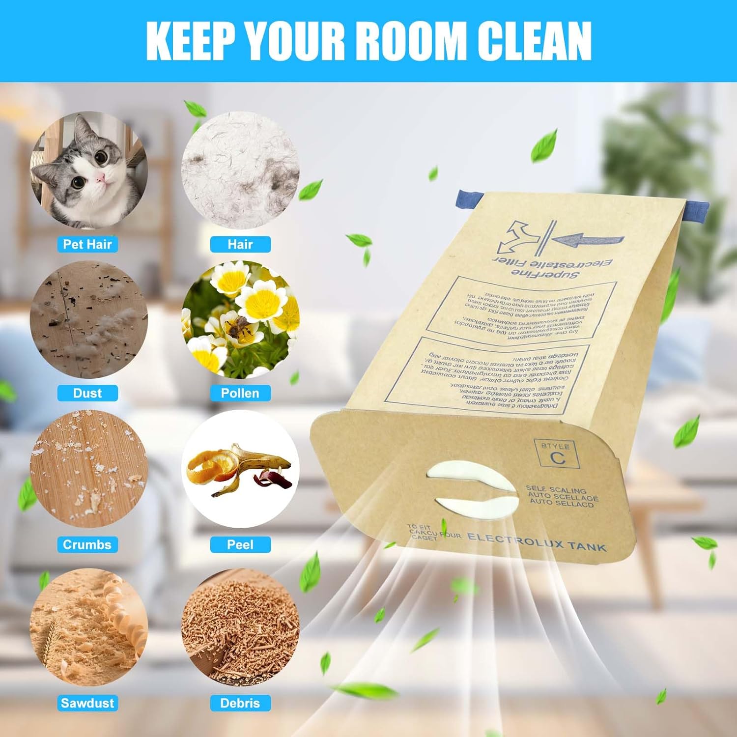 Style C Vacuum Cleaner Bags for Electrolux Type C Canister Vacuums (24-Pack)