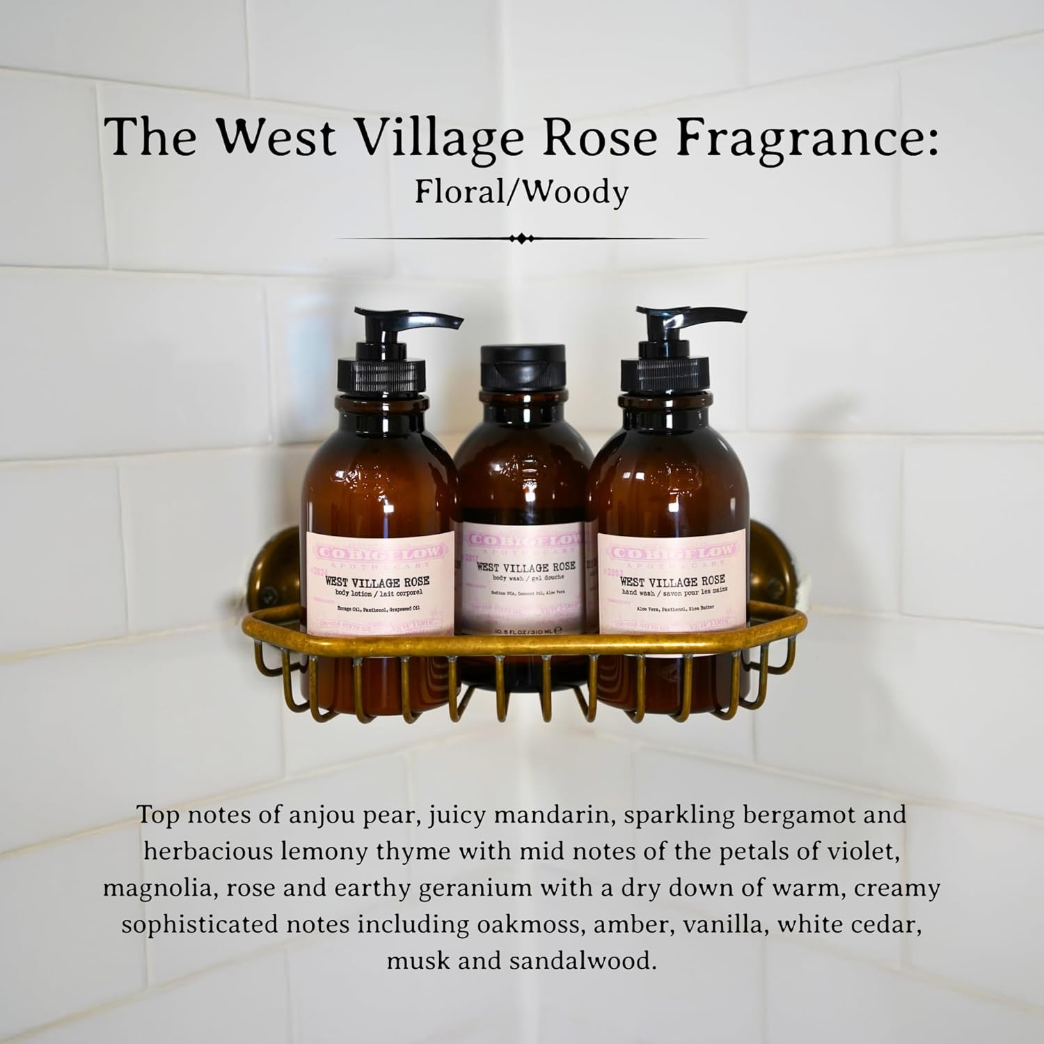 C.O. Bigelow West Village Rose Body Lotion, Iconic Collection Moisturizing Body Lotion with Shea Butter, Borage Oil & Grapeseed Oil, 10.5 Fl Oz - Image 6