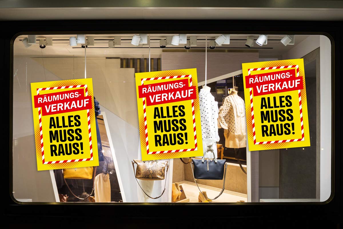 Räum-Verkauf Alles muss out! 80 x 56 cm – Striscioni/adesivi