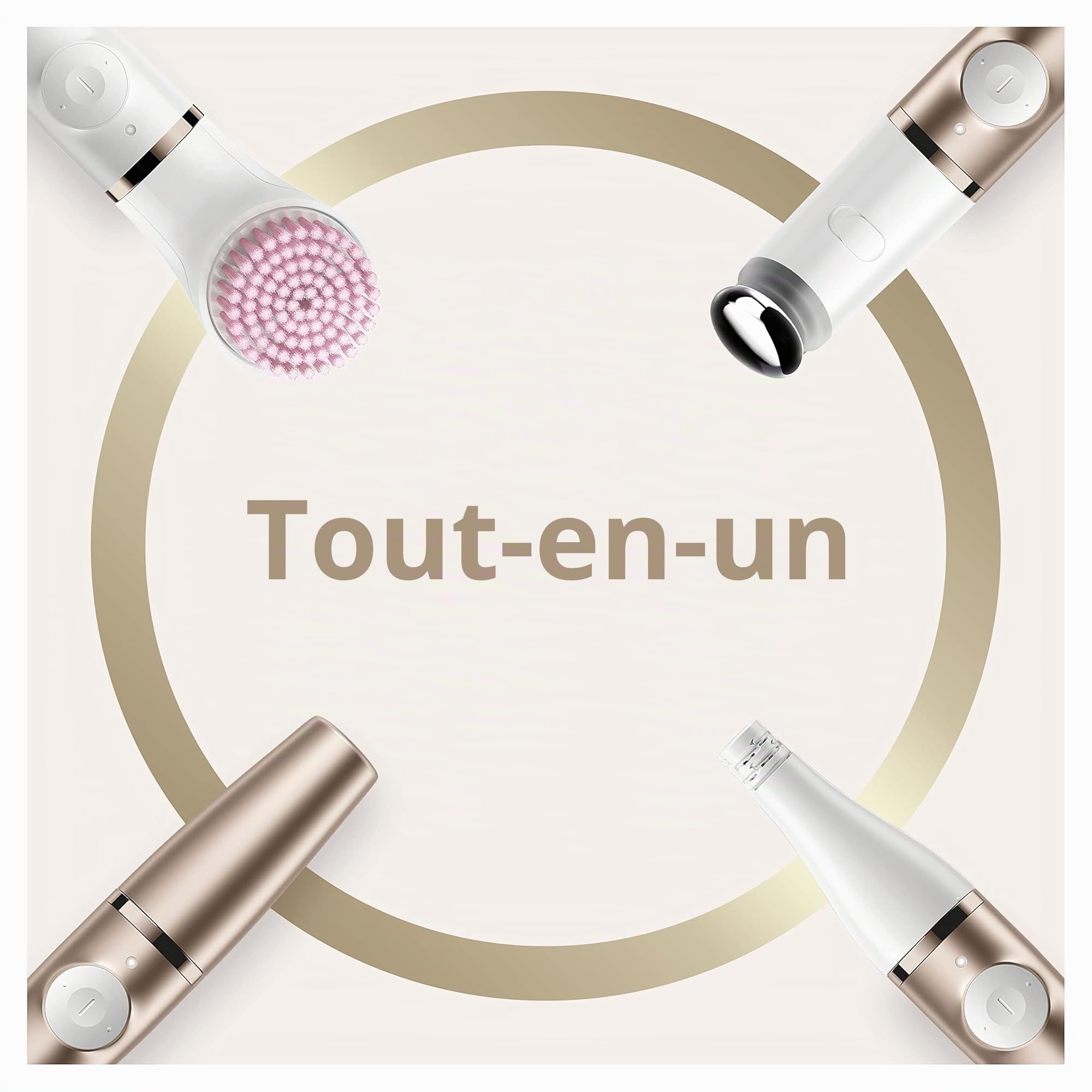 Braun Epilateur Visage Pour Femme FaceSpa Pro SE921, Epilation Tout-en-Un, Démaquillage Avec Une Brosse Nettoyante Pour Les Peaux Sensibles Et Tête Raffermissante, Appareil Soins Du Visage Portable
