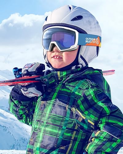 Miniatura 5 de OutdoorMaster Asian Fit - Gafas de esquí para niños, anti niebla, para niños y niñas, ajuste de puente bajo, protección UV400