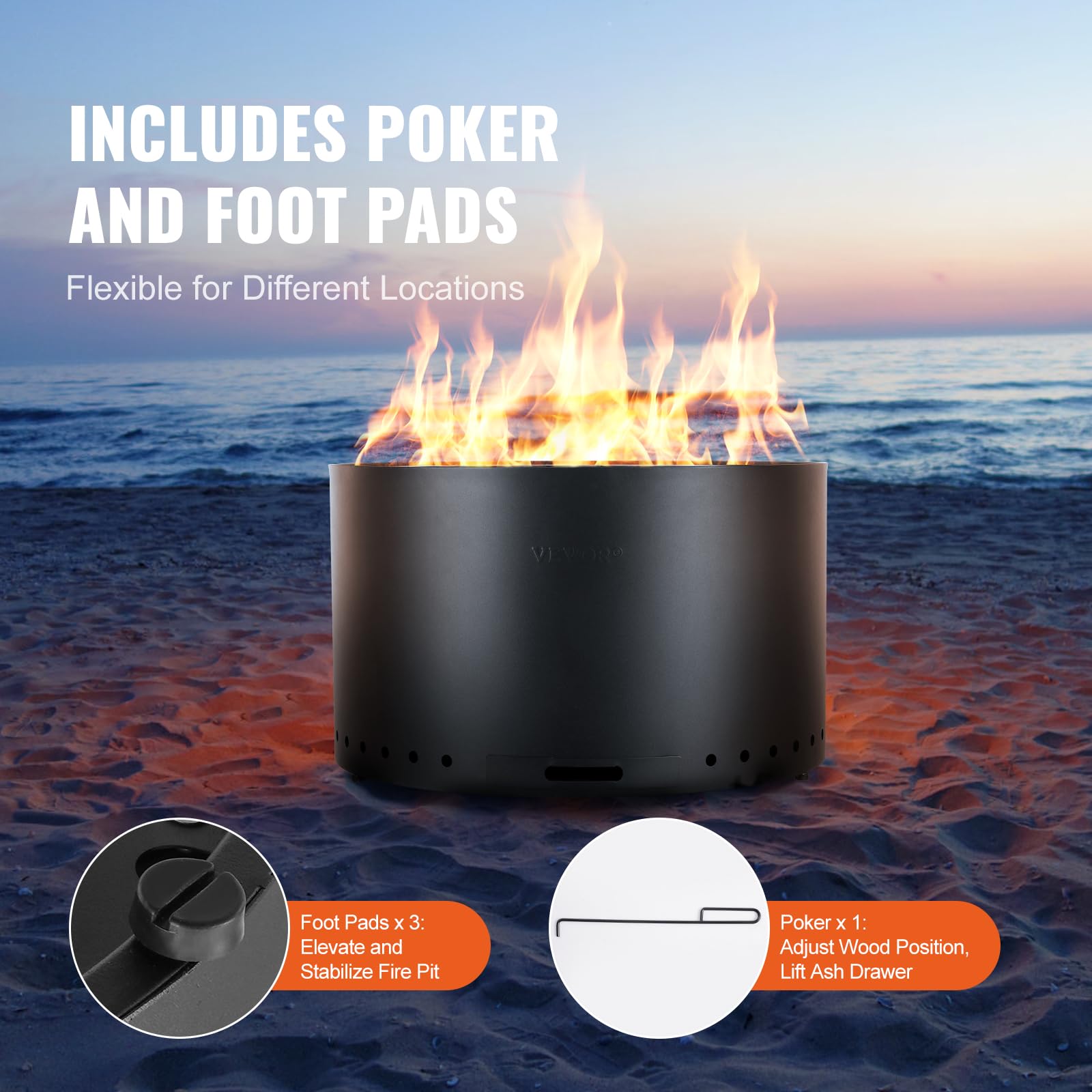 Amazon.com : VEVOR Smokeless Fire Pit Stove Bonfire, H: 17 in x