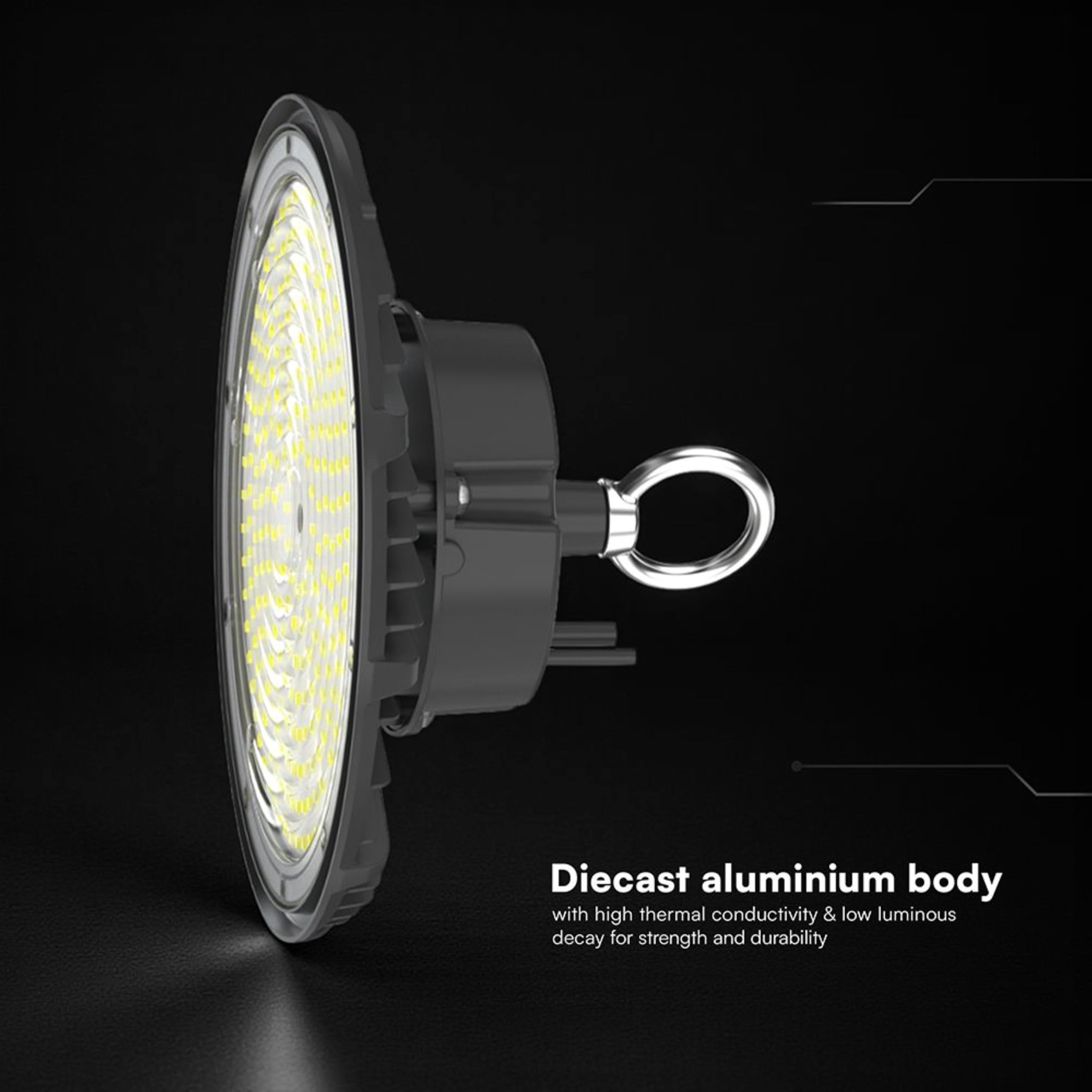 V-TAC 4x Fari Industriali Led UFO potenza 100W - [PRO SERIES - MASSIMA EFFICIENZA ] - Lampada Faro Industriale 15500 lm per Magazzino, Fabbrica, Officina - IP65 - Campana - Luce Naturale 4000K