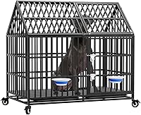 Vista 1 de Jaula indestructible para perros de 50 pulgadas, resistente a prueba de escapes, jaula de acero fuerte para perros gigantes extragrandes, alta