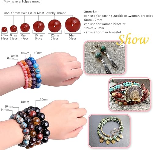 Miniatura 146 de GEM-Inside Red Orange Carnelian Gemstone Loose Beads Natural Energy Power Beads for Jewelry Making Round Faceted 8mm 15