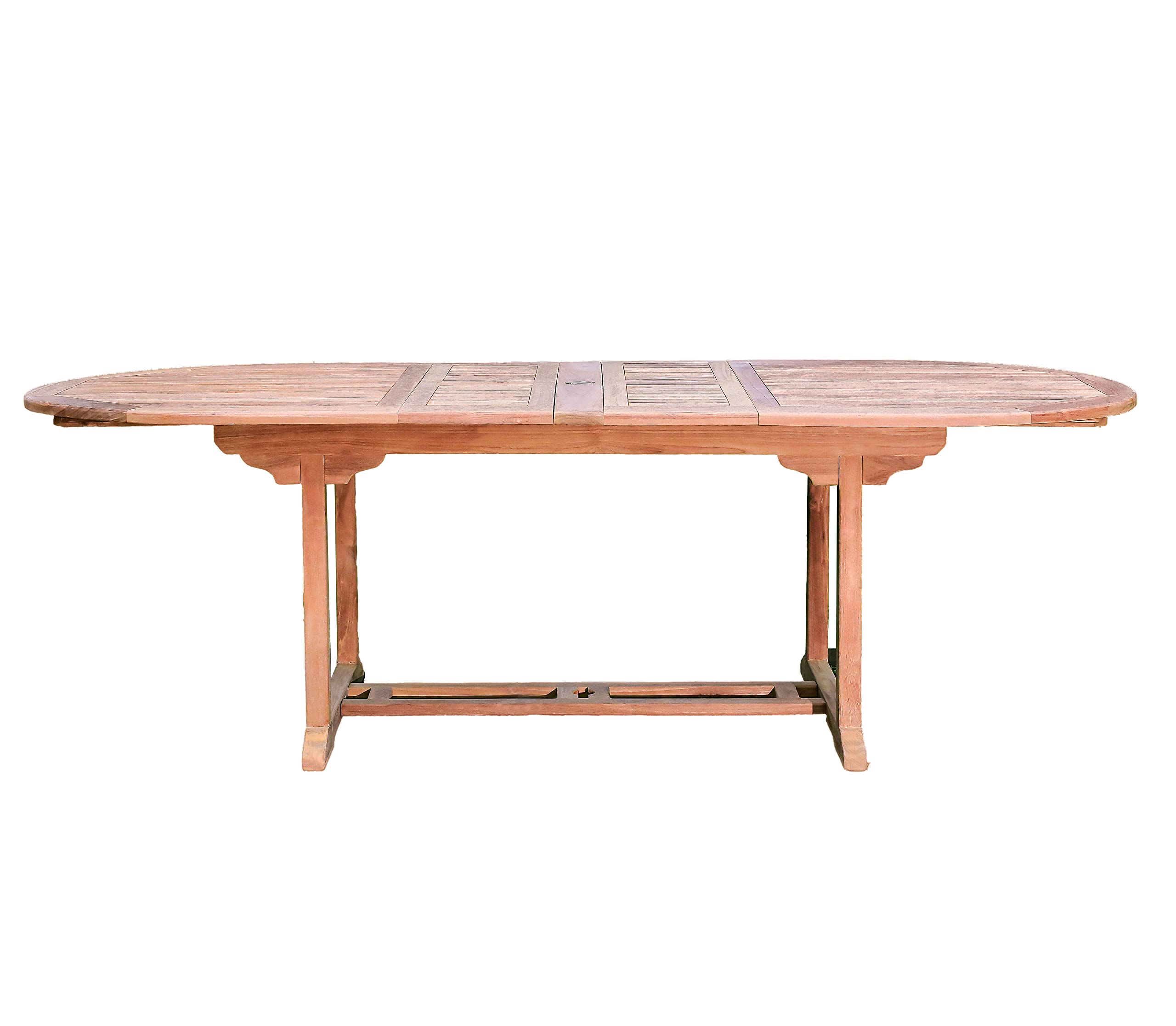 Wooden Garden Furniture sets| Extendable Dining Table with 8 Stacking and Folding Chairs| Quality Teak Wood Outdoor Dining Sets for 8| Patio Set (Oval Extandable Table)