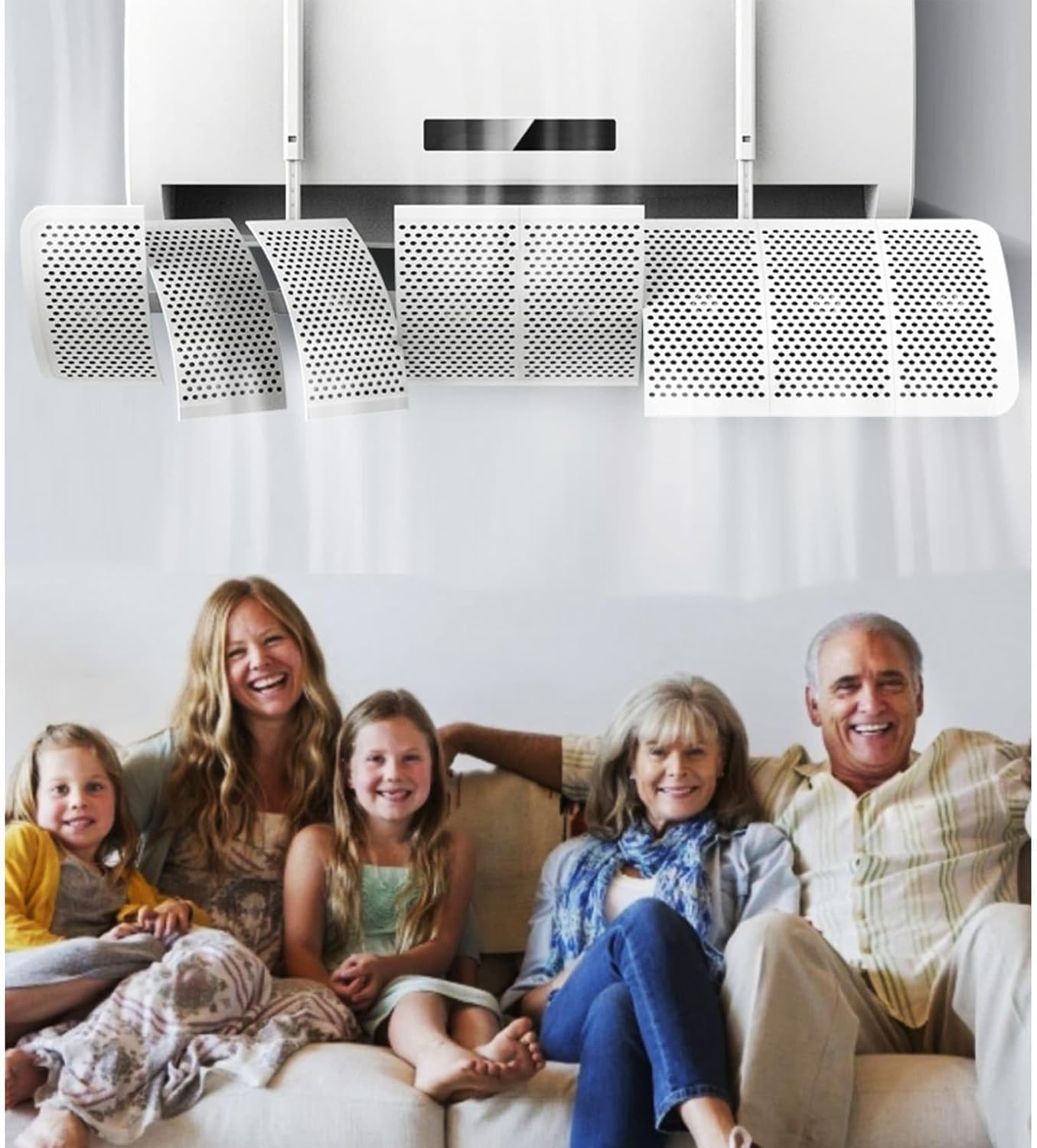 Air Conditioner Deflector,8-Blade 360° Adjustable Mini Split Deflector Anti Direct Blowing Change Wind Direction for Wall Mounted Air Conditioners,White image 6 of 8 B0DDXRFQ1R