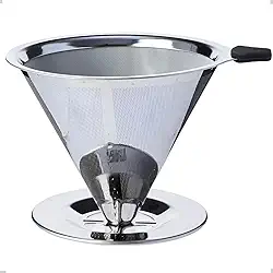 Coador de Cafe Inox 102 Reutilizavel Peneira Fina Permanente Sem Papel Lavavel para Cafeteira Manual