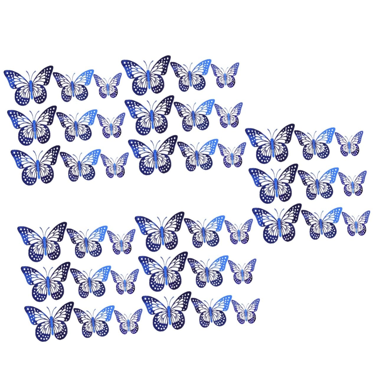 Autocollant mural 3D bleu en PVC avec 300 pièces de décoration murale NUOBESTY