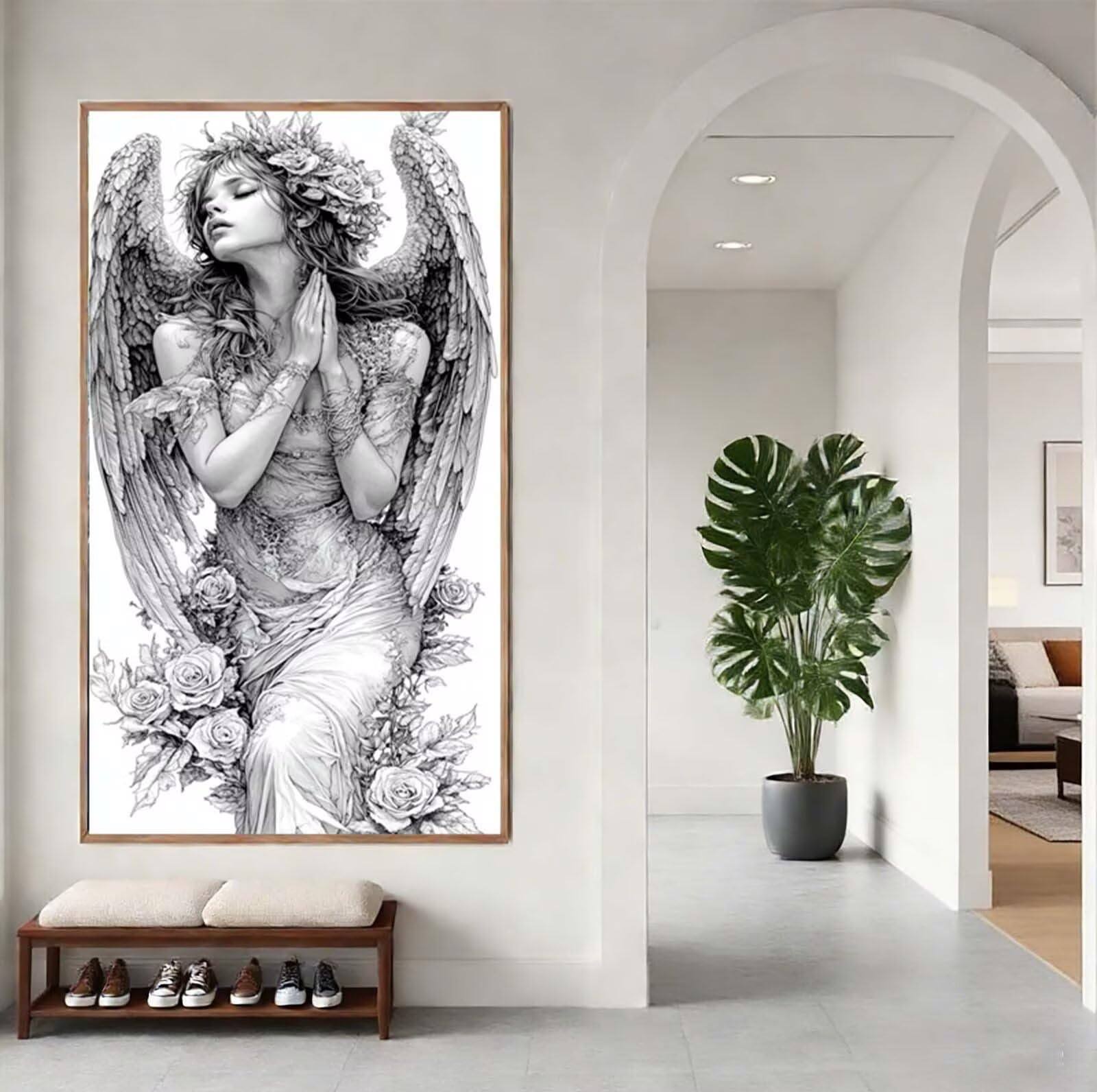 Diament Malarstwo Anioł Diament Malarstwo dla dorosłych, 5D Kobieta Haft Diament Malarstwo Pełny zestaw, DIY Diament Sztuka Rhinestone Ścieg krzyżykowy Kreatywne hobby dla dorosłych, do dekoracji domu