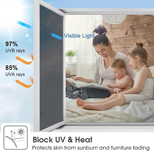 Miniatura 5 de Viseeko Tinte para ventana del hogar, película de privacidad para ventanas del hogar, película unidireccional reflectante, no reflectante, película