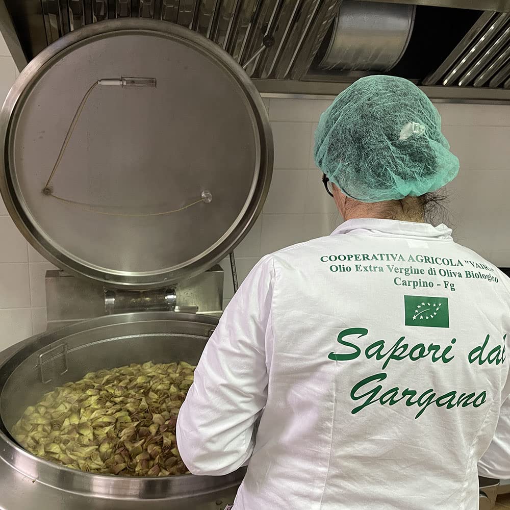 Alcachofas en aceite de oliva virgen extra ecológico violeta de Apulia 320g