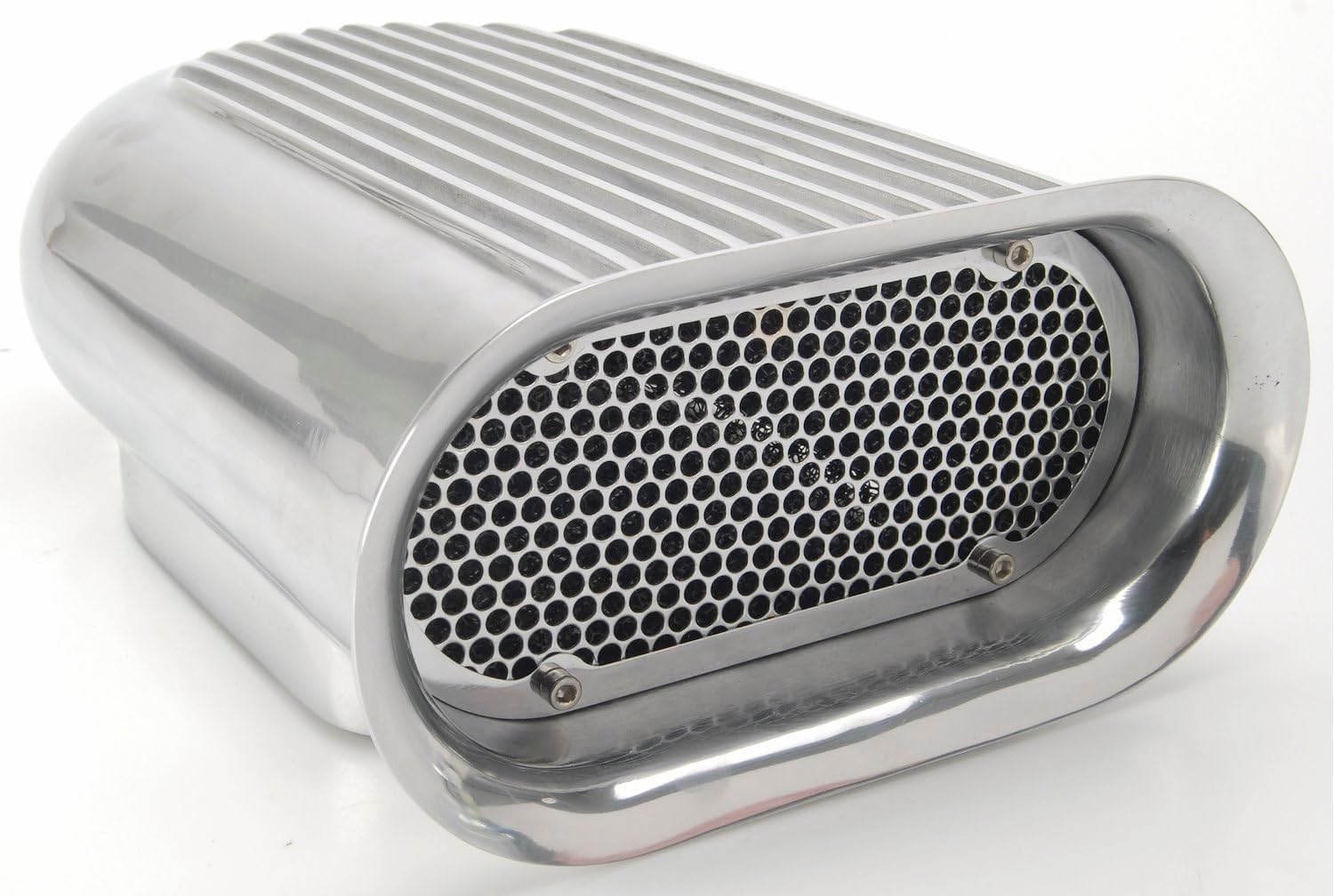 JEGS Hilborn-Style Scoop | Fits Single 4-Barrel Carburetors | Polished | Includes Inlet Screen & Bezel, Element, And Assembly/Mounting Hardware