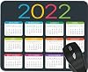Calendar 2022 Mouse Pad,Rectangular Mouse Mat Non-Slip Rubber Mousepads Suitable for Girls and Ladies Computer Laptop Office, The Best Gift Black #1